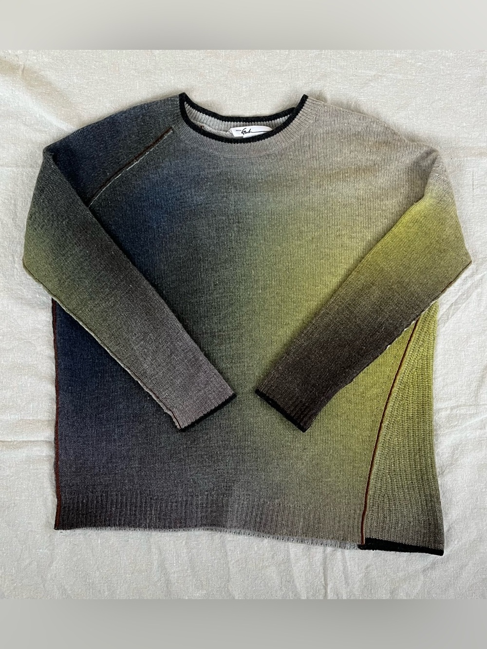Paychi Guh Multi-Colored Panel Crew Cashmere Sweater